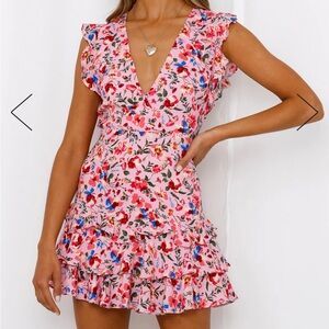 Hello Molly Far From Finished Dress Pink - M